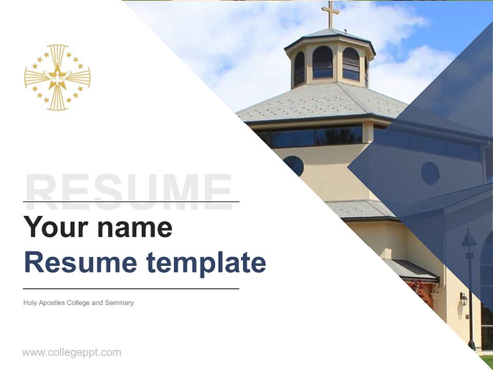 Holy Apostles College and Seminary Resume PPT Template4:3 ratio PPT effect preview image5