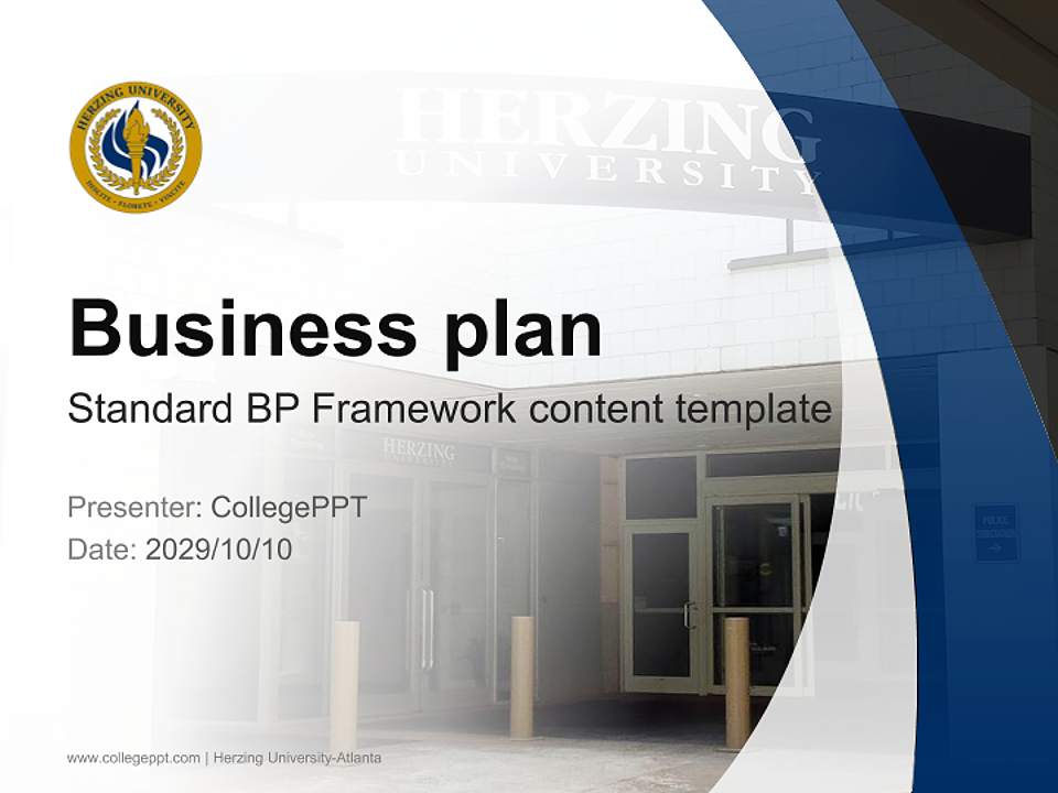 Herzing University-Atlanta Competition/Entrepreneurship Contest PPT Template4:3 ratio PPT effect preview image9