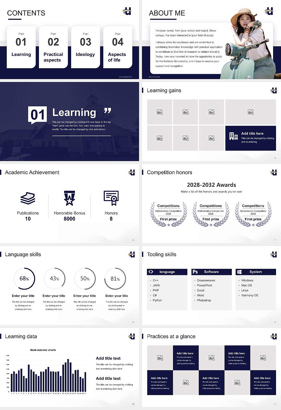 Haven University National Scholarship Defense PPT Template16:9 ratio PPT effect preview image2