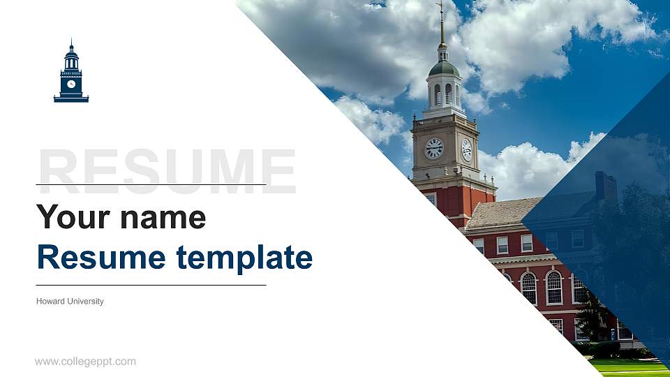 Howard University Resume PPT Template16:9 ratio PPT effect preview image
