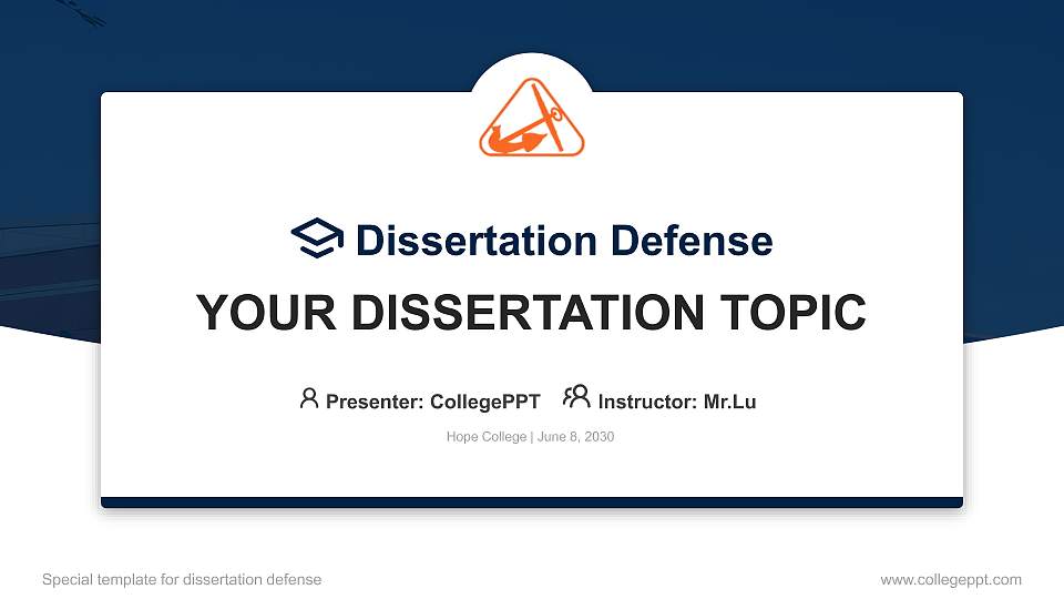 Hope College Graduation Thesis Defense PPT Template16:9 ratio PPT effect preview image