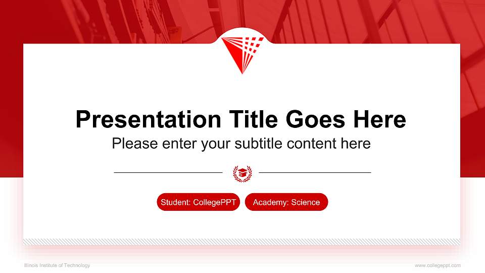 Illinois Institute of Technology National Scholarship Defense PPT Template16:9 ratio PPT effect preview image