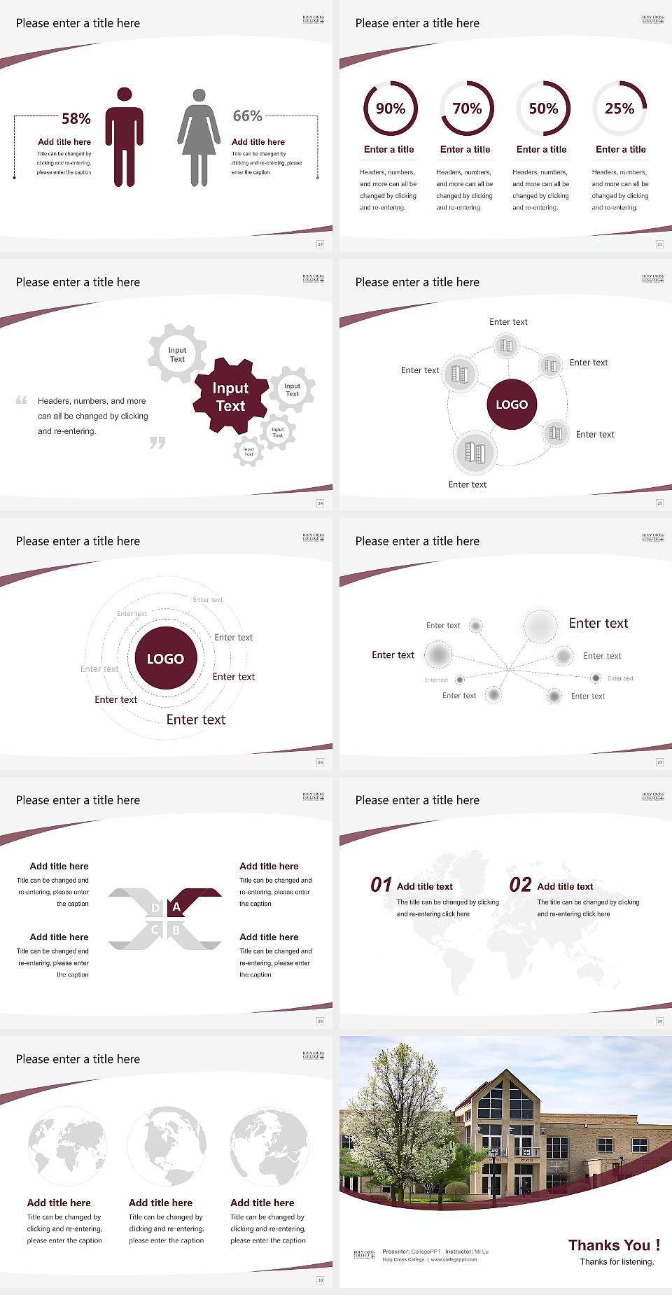 Holy Cross College Course/Courseware Creation PPT Template4:3 ratio PPT effect preview image4