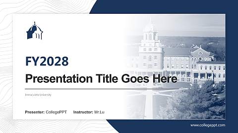 Immaculata University Academic Presentation/Research Findings Report PPT Template
