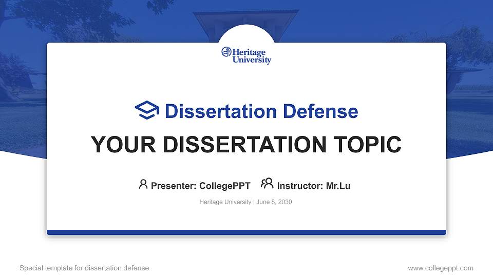 Heritage University Graduation Thesis Defense PPT Template16:9 ratio PPT effect preview image