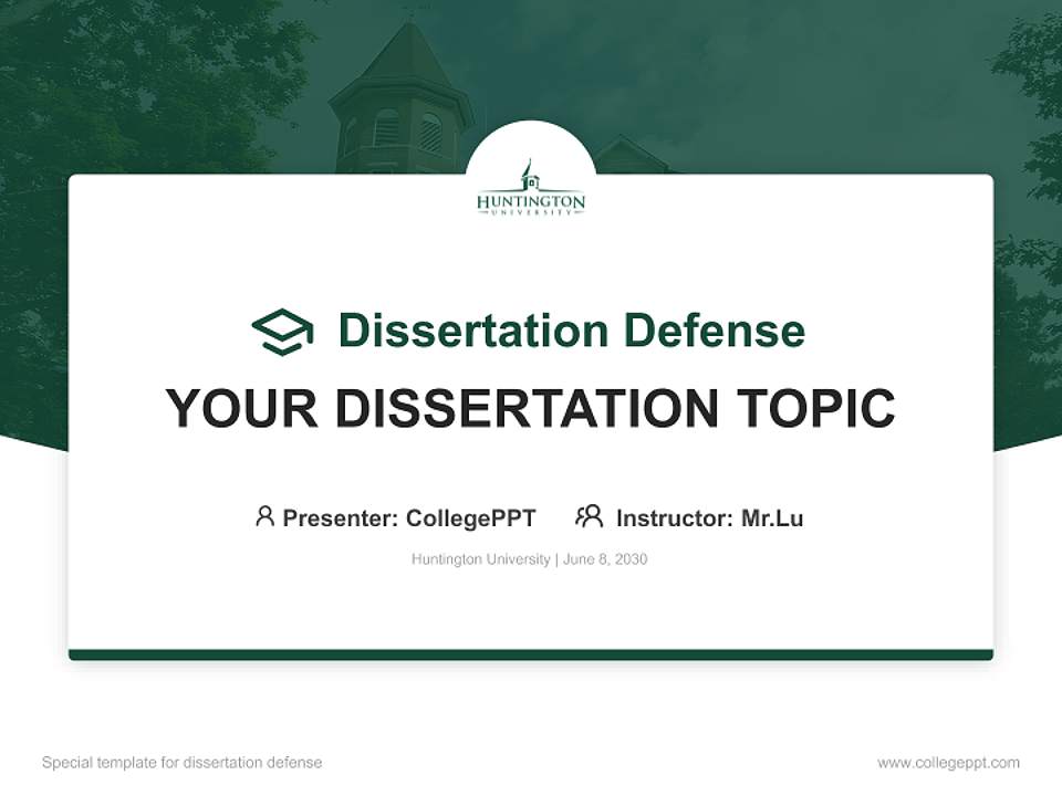Huntington University Graduation Thesis Defense PPT Template4:3 ratio PPT effect preview image7