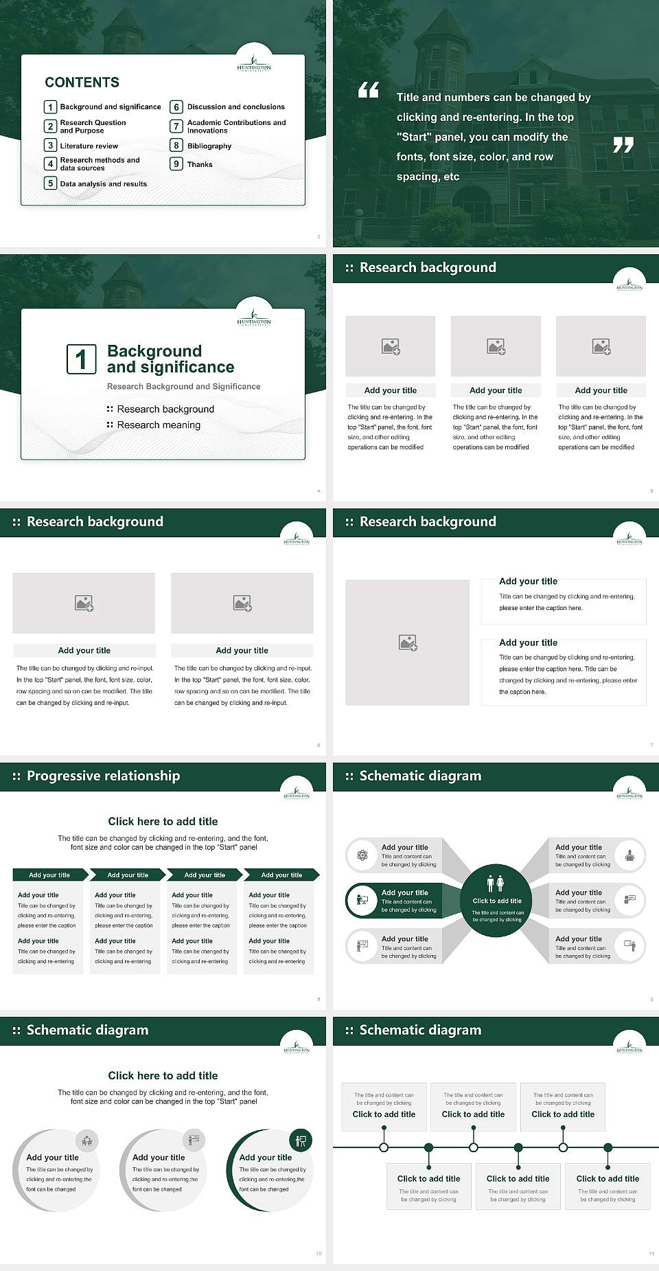 Huntington University Graduation Thesis Defense PPT Template4:3 ratio PPT effect preview image2