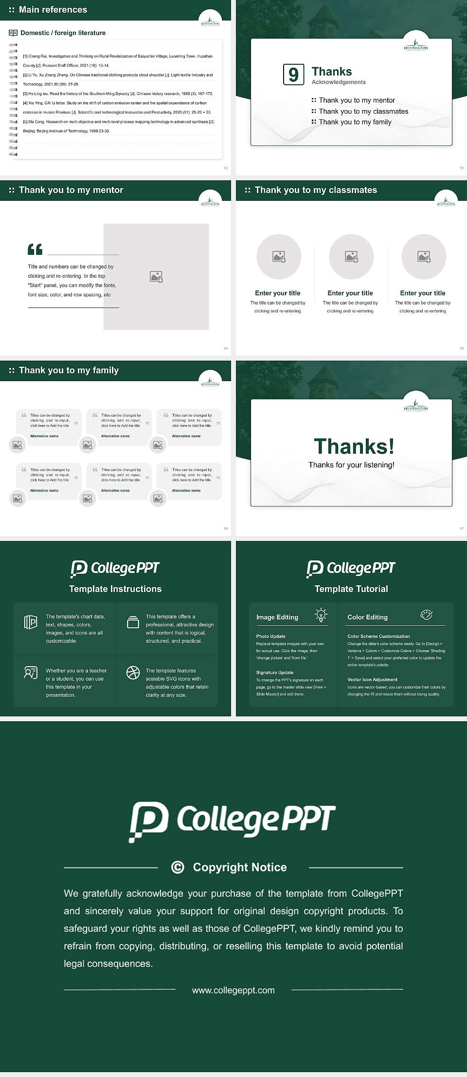 Huntington University Graduation Thesis Defense PPT Template4:3 ratio PPT effect preview image7