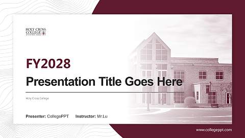 Holy Cross College Academic Presentation/Research Findings Report PPT Template