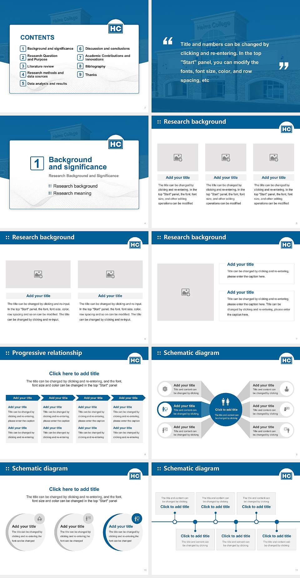 Helms College Graduation Thesis Defense PPT Template4:3 ratio PPT effect preview image2