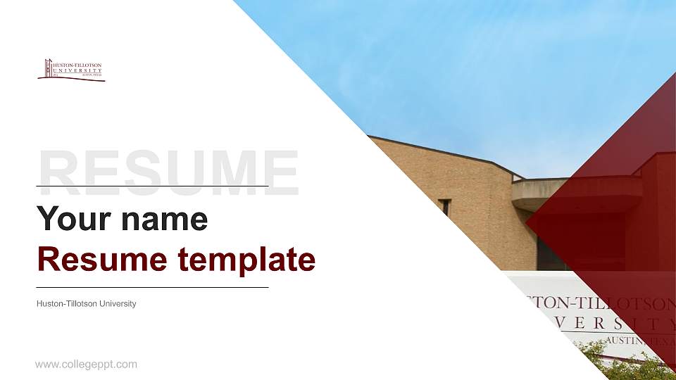 Huston-Tillotson University Resume PPT Template16:9 ratio PPT effect preview image