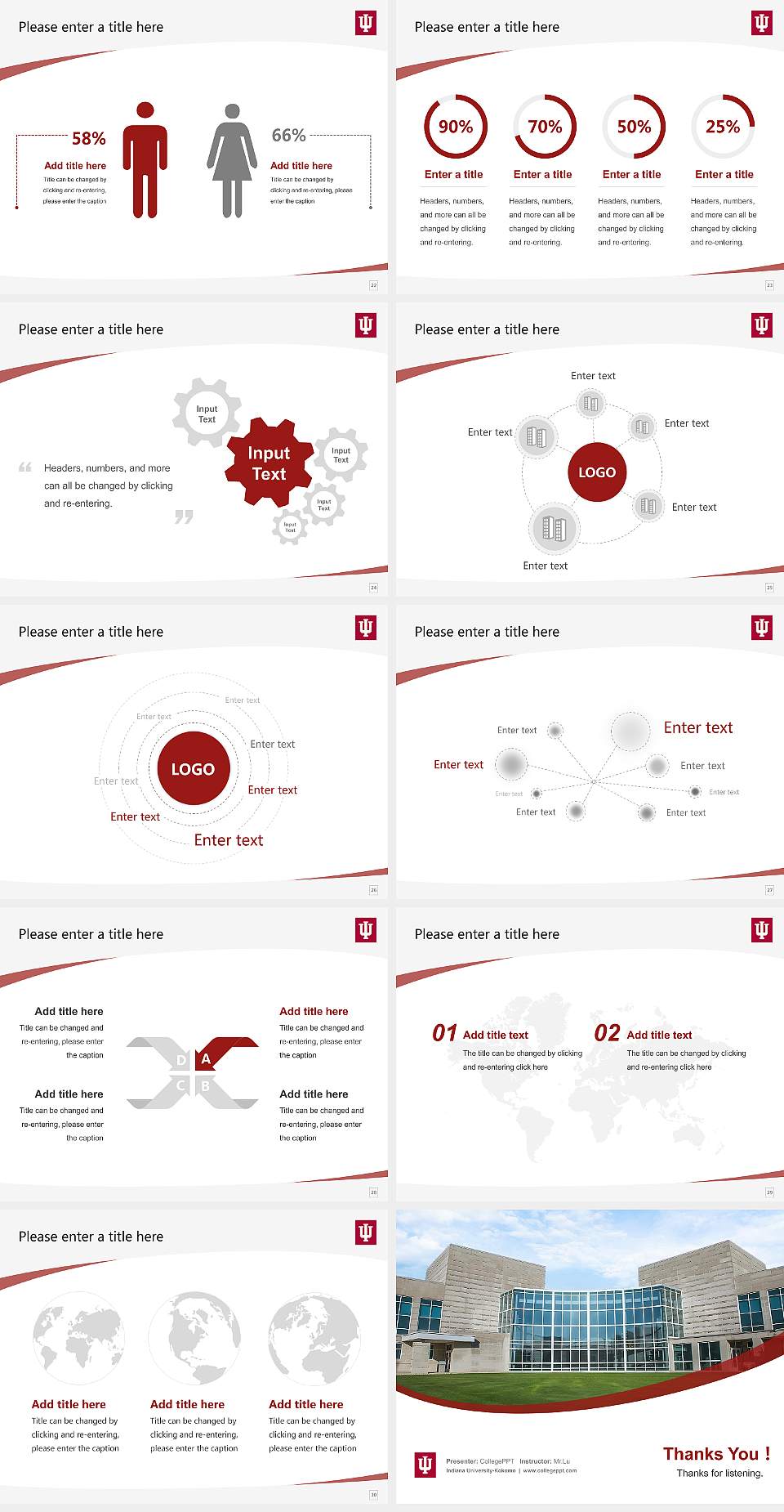 Indiana University-Kokomo Course/Courseware Creation PPT Template4:3 ratio PPT effect preview image4