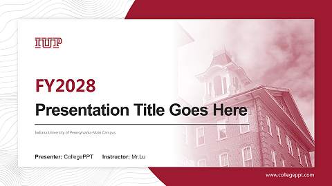 Indiana University of Pennsylvania-Main Campus Academic Presentation/Research Findings Report PPT Template
