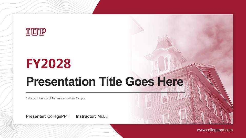 Indiana University of Pennsylvania-Main Campus Academic Presentation/Research Findings Report PPT Template16:9 ratio PPT effect preview image
