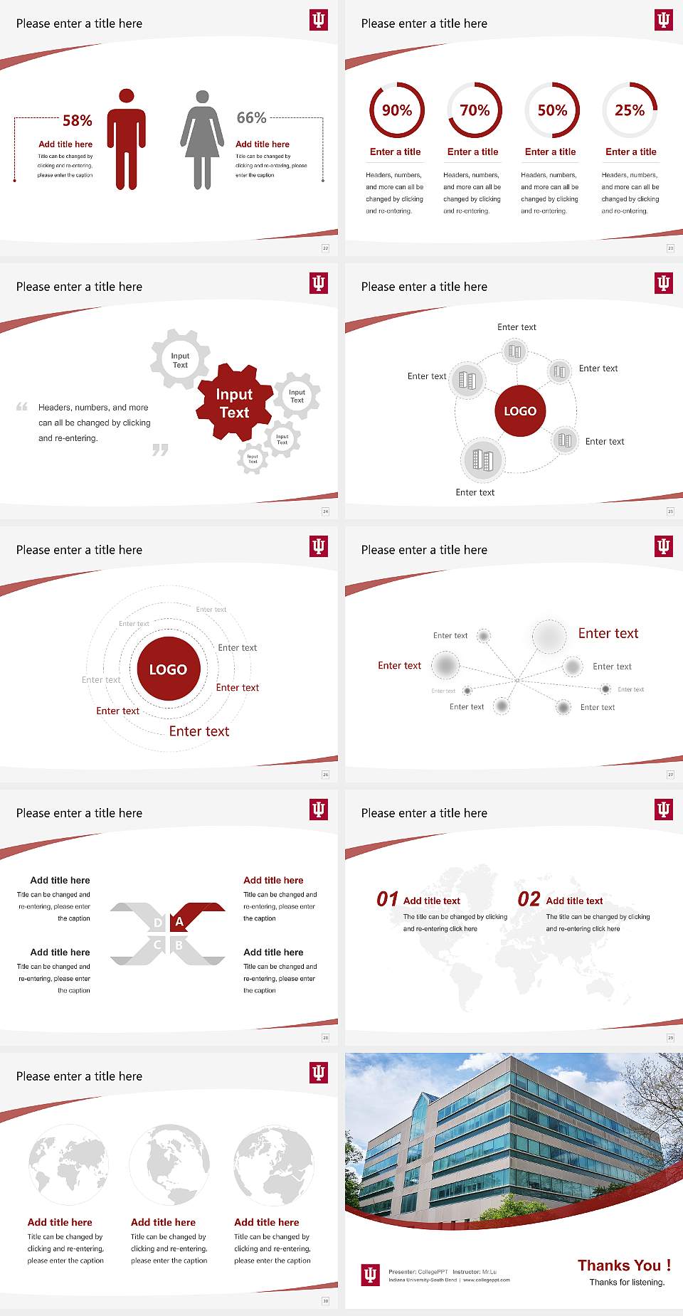 Indiana University-South Bend Course/Courseware Creation PPT Template4:3 ratio PPT effect preview image4