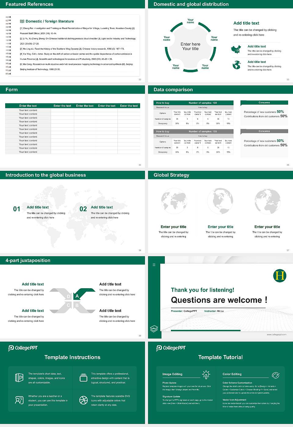 Hollins University Thesis Proposal/Graduation Defense PPT Template16:9 ratio PPT effect preview image4