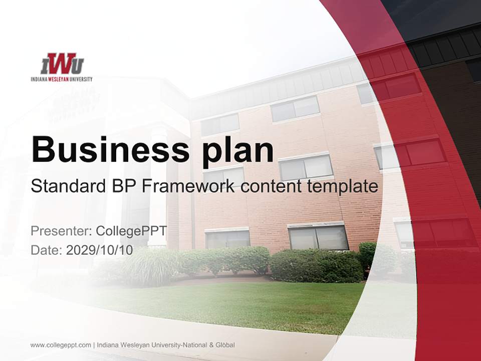 Indiana Wesleyan University-National & Global Competition/Entrepreneurship Contest PPT Template4:3 ratio PPT effect preview image9