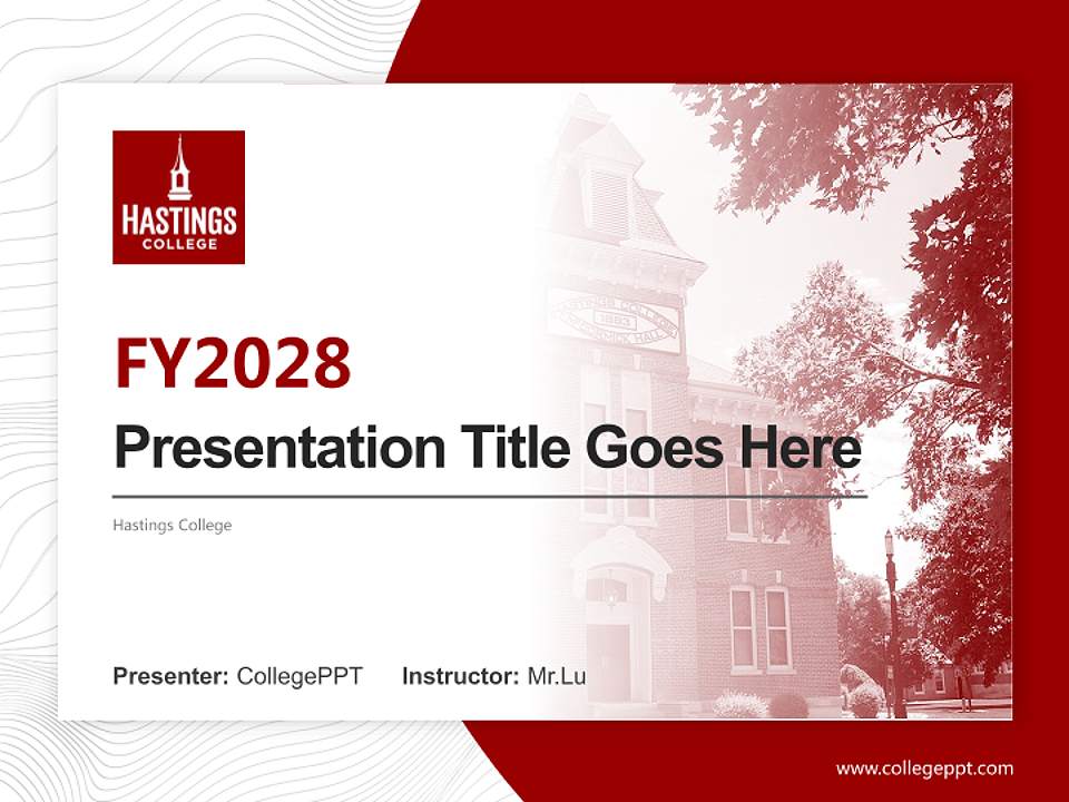 Hastings College Academic Presentation/Research Findings Report PPT Template4:3 ratio PPT effect preview image5
