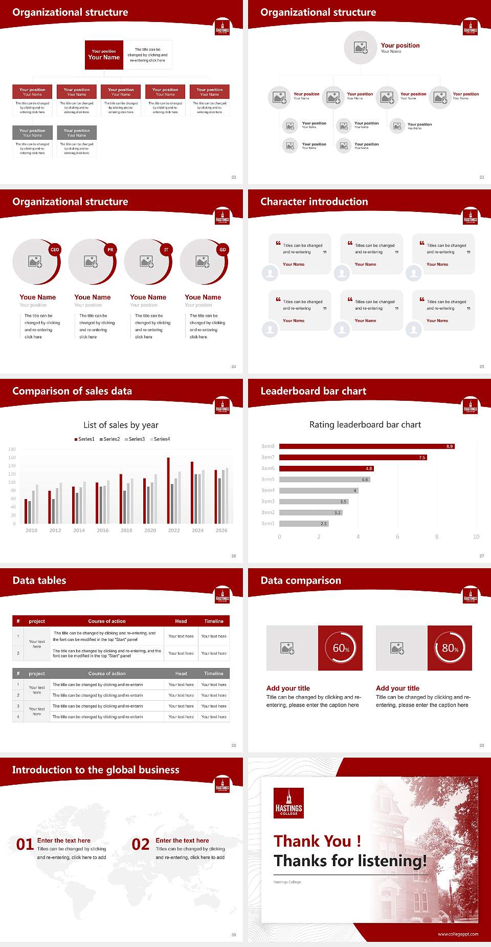 Hastings College Academic Presentation/Research Findings Report PPT Template4:3 ratio PPT effect preview image4