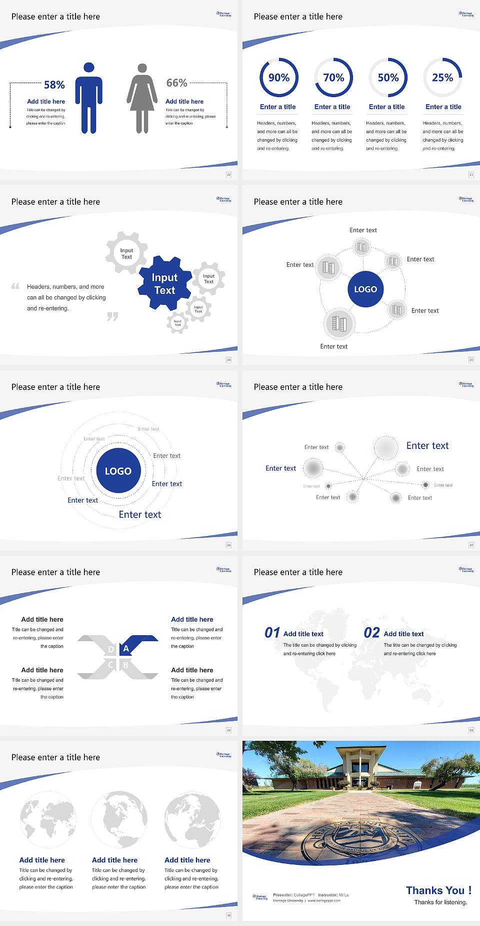 Heritage University Course/Courseware Creation PPT Template4:3 ratio PPT effect preview image4