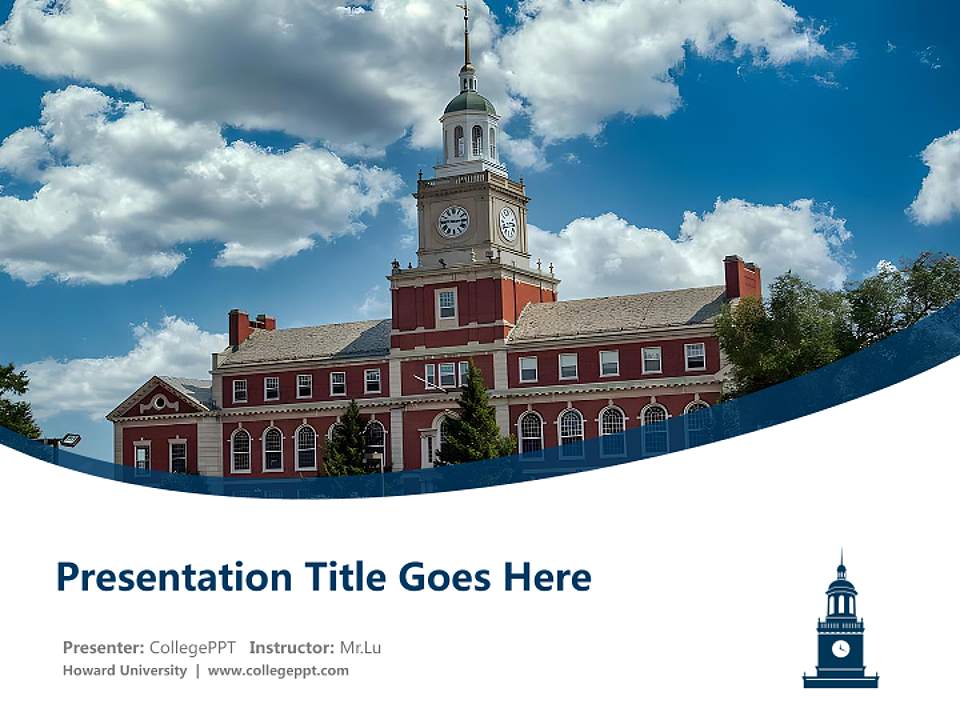 Howard University Course/Courseware Creation PPT Template4:3 ratio PPT effect preview image5