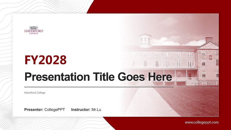 Haverford College Academic Presentation/Research Findings Report PPT Template16:9 ratio PPT effect preview image