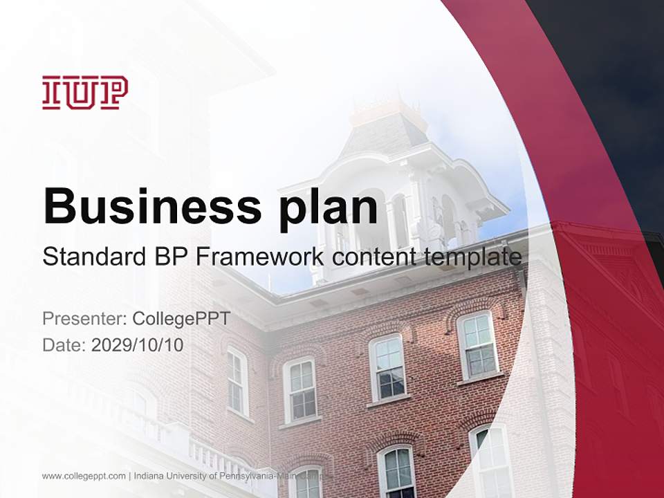 Indiana University of Pennsylvania-Main Campus Competition/Entrepreneurship Contest PPT Template4:3 ratio PPT effect preview image9
