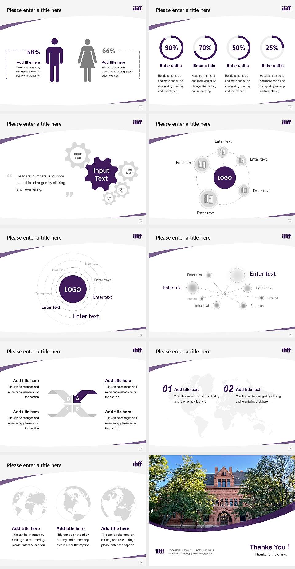 Iliff School of Theology Course/Courseware Creation PPT Template4:3 ratio PPT effect preview image4