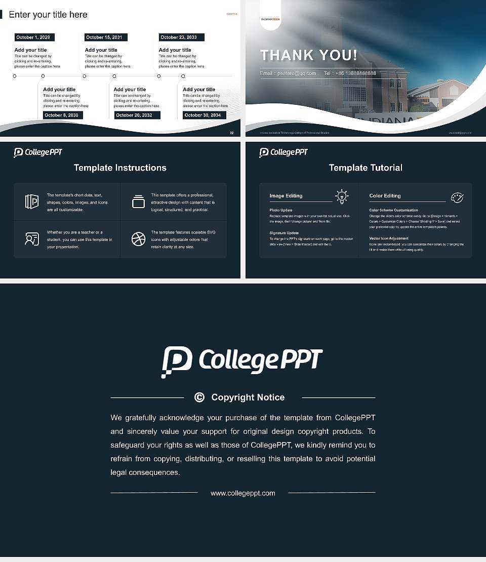 Indiana Institute of Technology-College of Professional Studies Lecture Sharing and Networking Event PPT Template16:9 ratio PPT effect preview image4