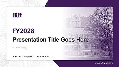Iliff School of Theology Academic Presentation/Research Findings Report PPT Template