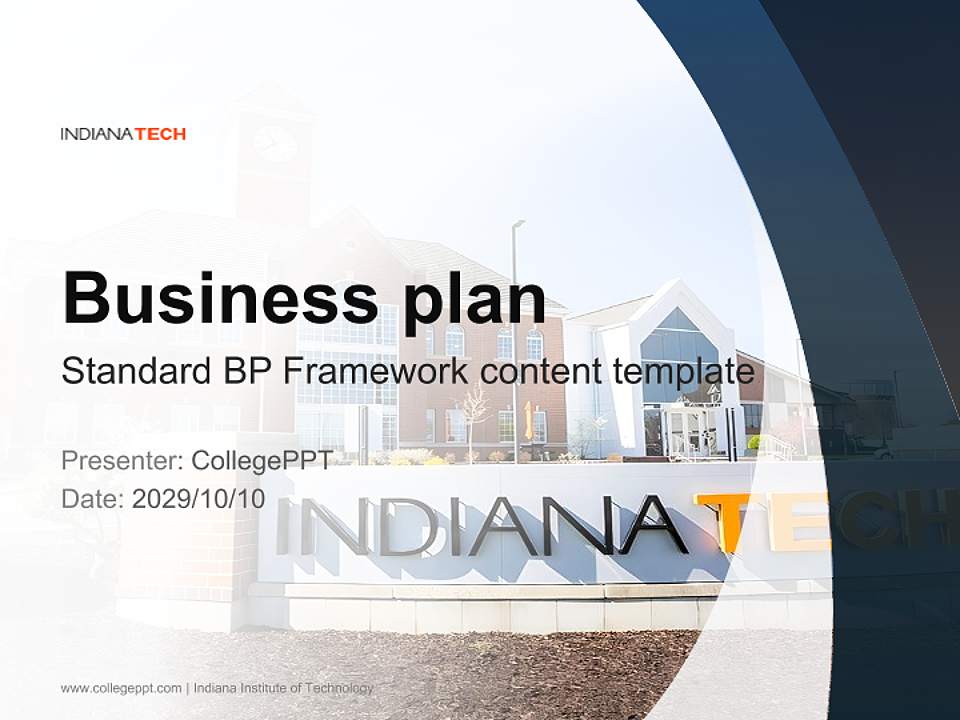 Indiana Institute of Technology Competition/Entrepreneurship Contest PPT Template4:3 ratio PPT effect preview image9