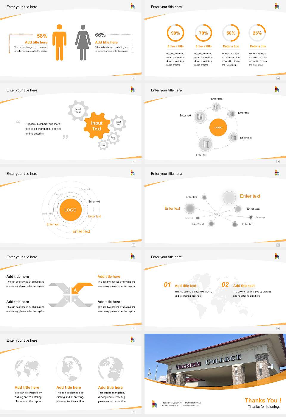 Hussian College-Los Angeles Course/Courseware Creation PPT Template16:9 ratio PPT effect preview image4