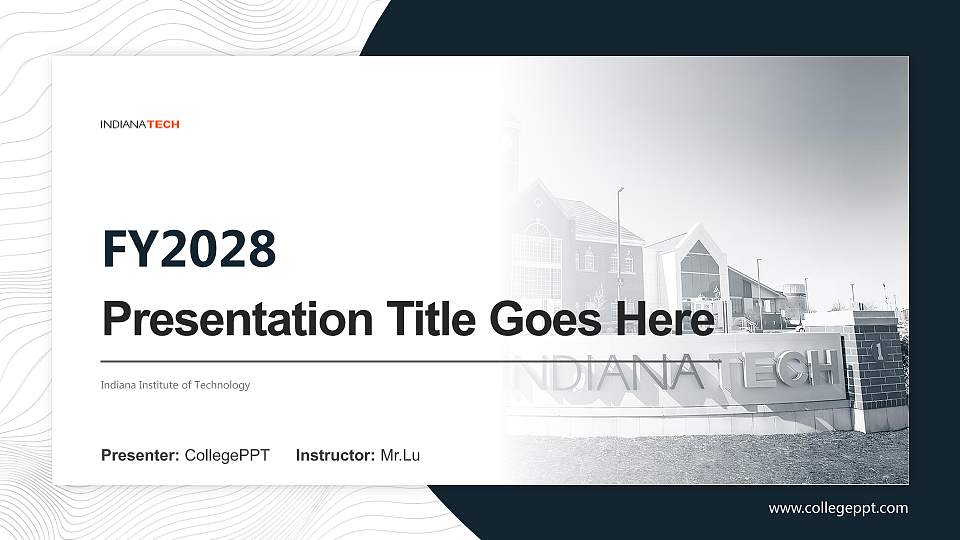 Indiana Institute of Technology Academic Presentation/Research Findings Report PPT Template16:9 ratio PPT effect preview image