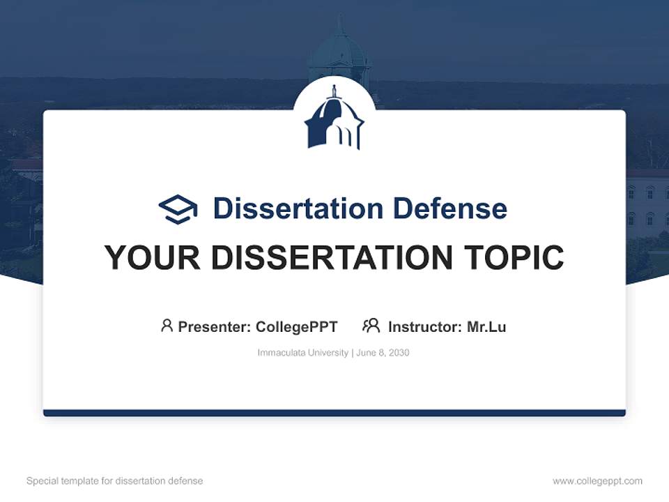 Immaculata University Graduation Thesis Defense PPT Template4:3 ratio PPT effect preview image7