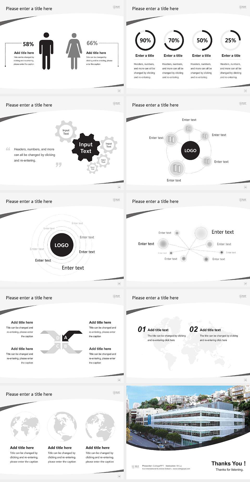 Hult International Business School Course/Courseware Creation PPT Template4:3 ratio PPT effect preview image4