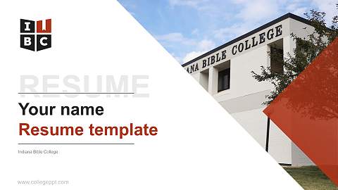 Indiana Bible College Resume PPT Template