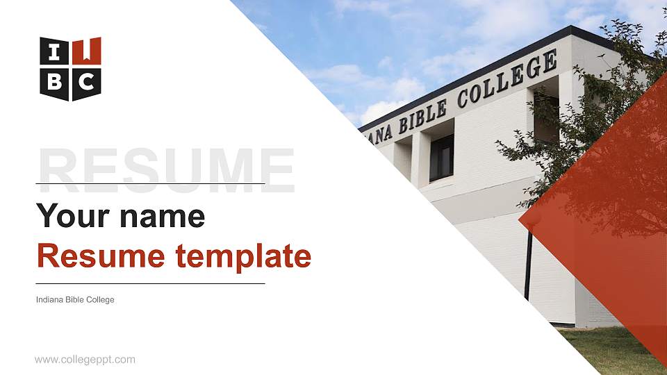 Indiana Bible College Resume PPT Template16:9 ratio PPT effect preview image