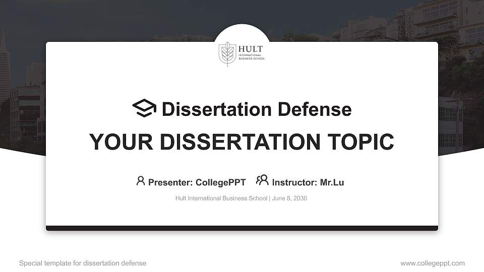 Hult International Business School Graduation Thesis Defense PPT Template16:9 ratio PPT effect preview image