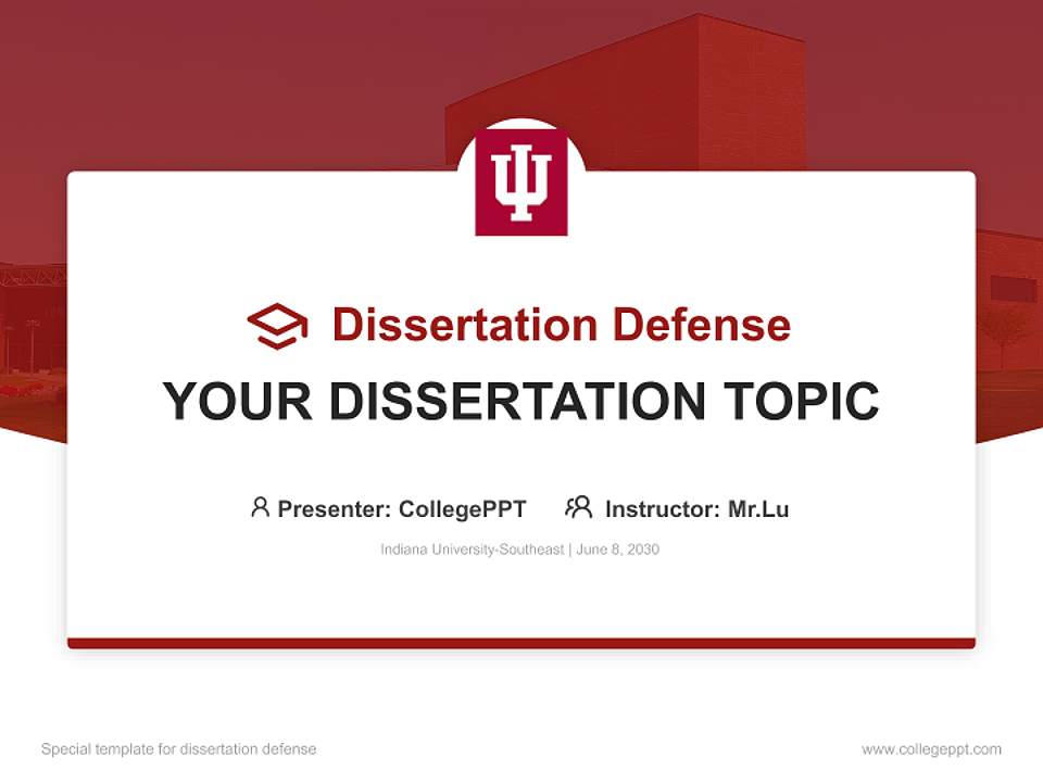 Indiana University-Southeast Graduation Thesis Defense PPT Template4:3 ratio PPT effect preview image7