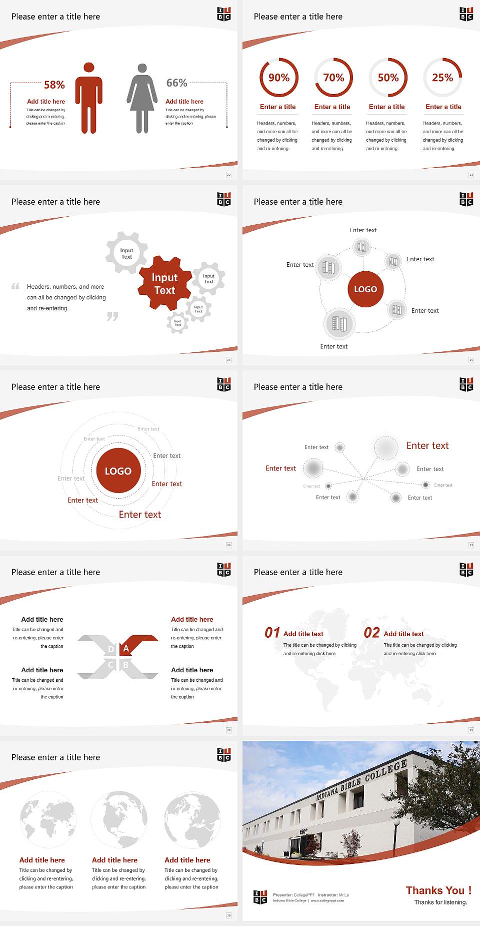 Indiana Bible College Course/Courseware Creation PPT Template4:3 ratio PPT effect preview image4