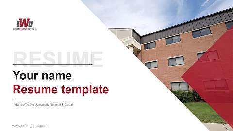 Indiana Wesleyan University-National & Global Resume PPT Template