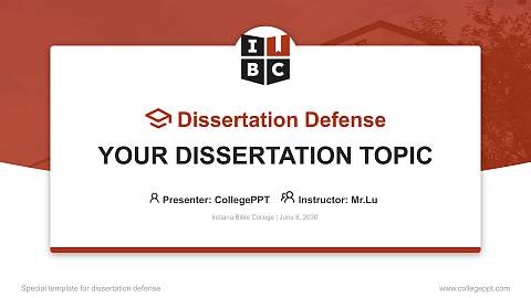 Indiana Bible College Graduation Thesis Defense PPT Template