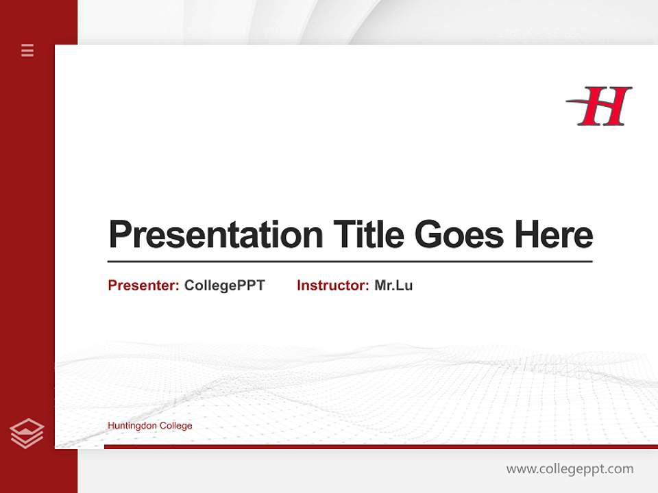 Huntingdon College Thesis Proposal/Graduation Defense PPT Template4:3 ratio PPT effect preview image5