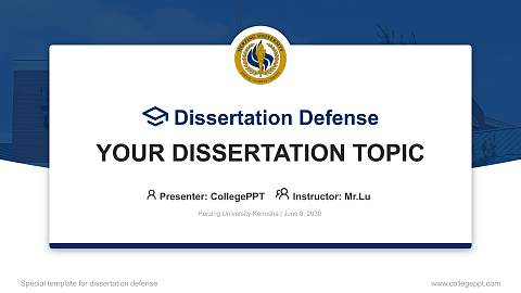 Herzing University-Kenosha Graduation Thesis Defense PPT Template
