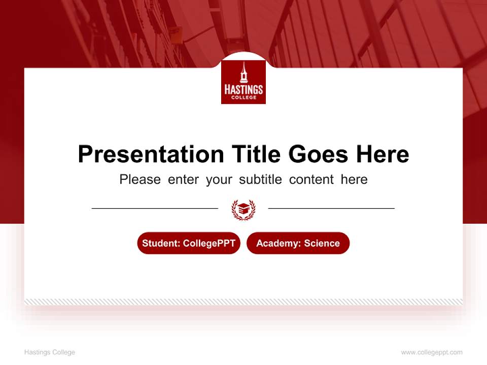 Hastings College National Scholarship Defense PPT Template4:3 ratio PPT effect preview image4