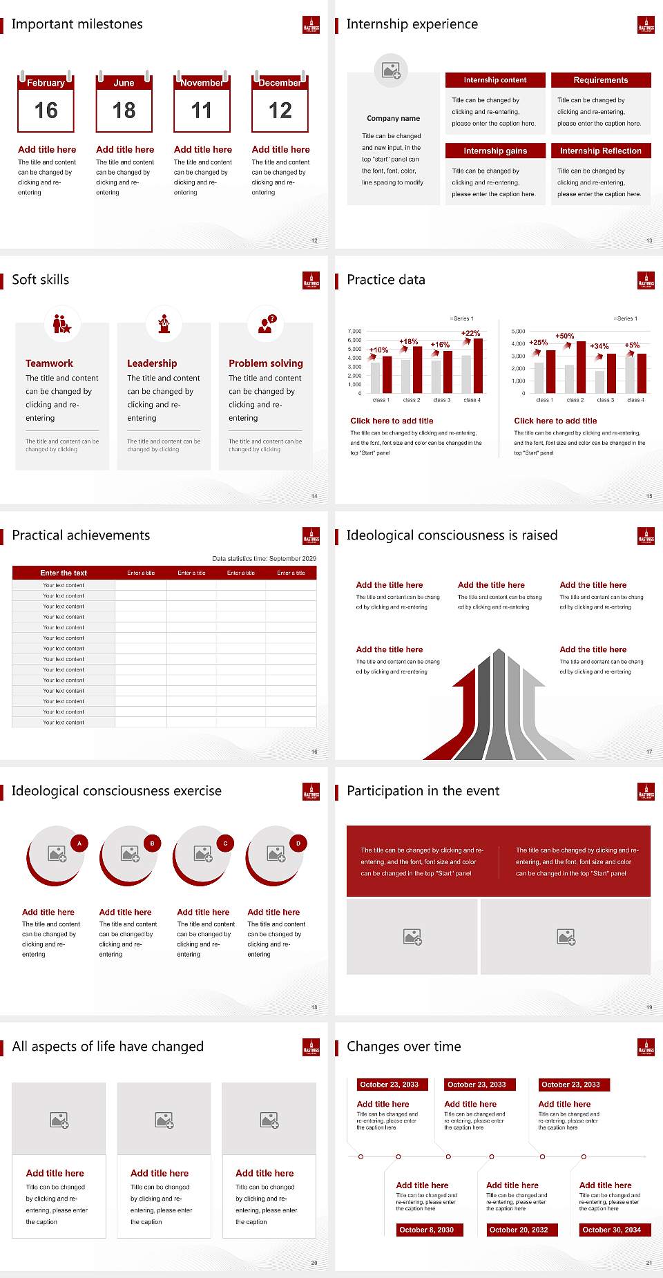 Hastings College National Scholarship Defense PPT Template4:3 ratio PPT effect preview image3
