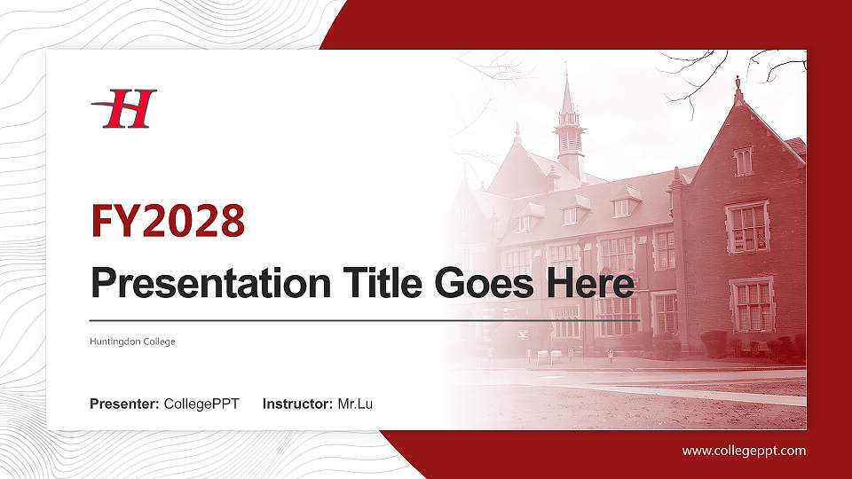 Huntingdon College Academic Presentation/Research Findings Report PPT Template16:9 ratio PPT effect preview image
