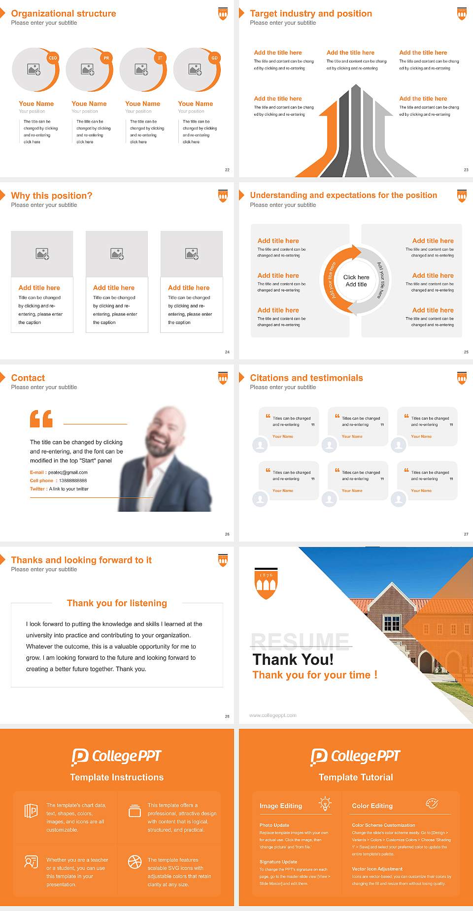 Hendrix College Resume PPT Template4:3 ratio PPT effect preview image4