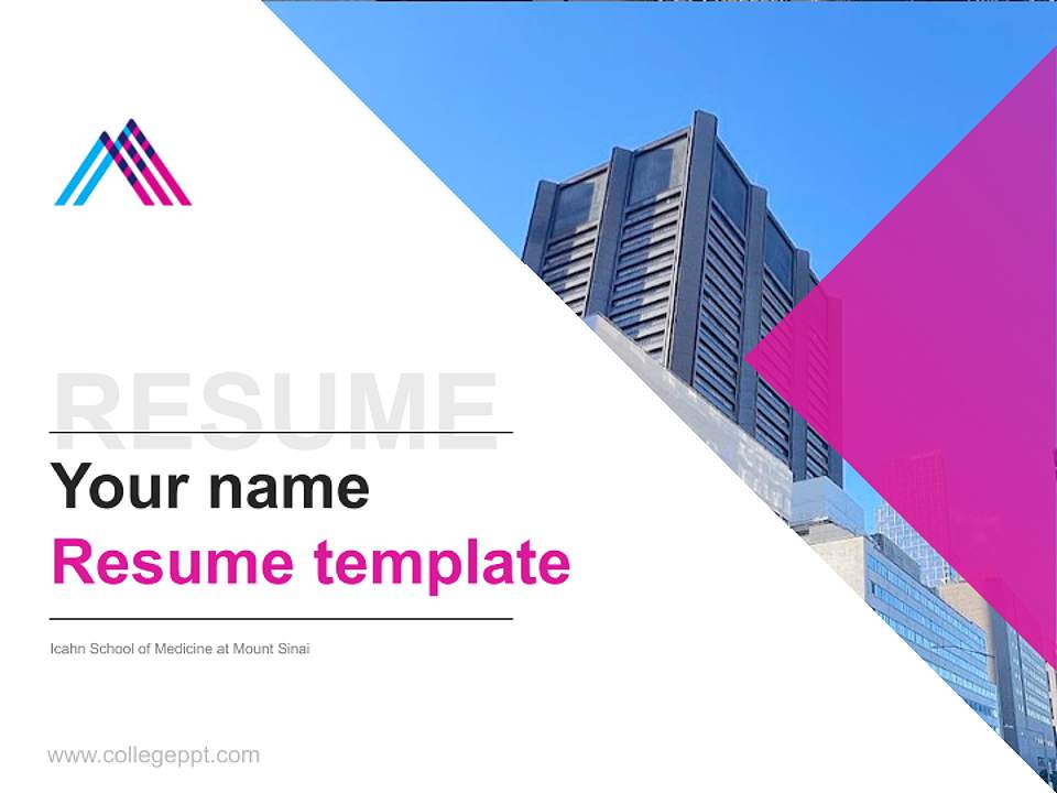 Icahn School of Medicine at Mount Sinai Resume PPT Template4:3 ratio PPT effect preview image5
