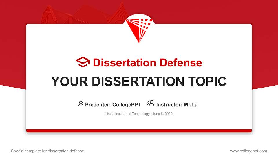 Illinois Institute of Technology Graduation Thesis Defense PPT Template16:9 ratio PPT effect preview image